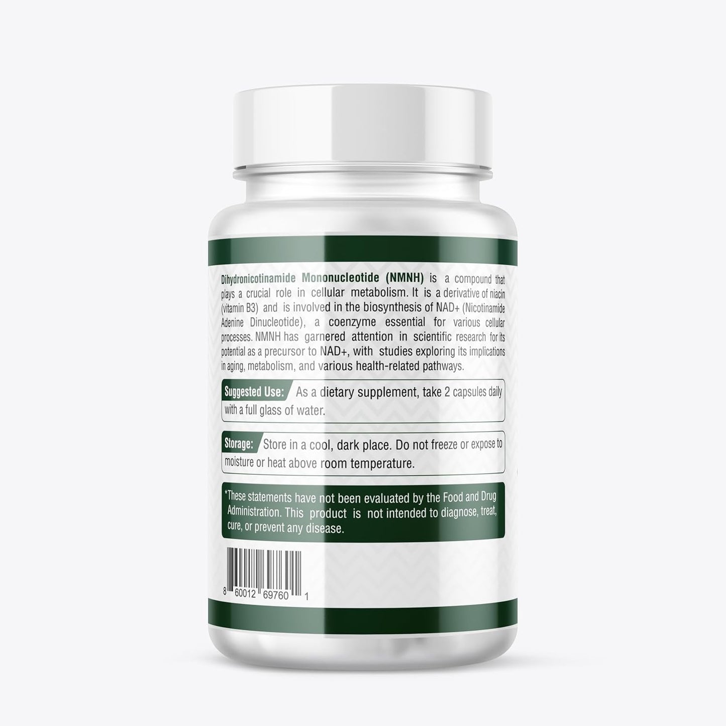 Uthpeak NMNH NAD Supplement 250mg - Recommended Dose for Healthy Aging, a Memory Focus Supplement for Cognitive Function Support (60 Capsules) - Alternative to NR, NAD, Quercetin and Fisetin