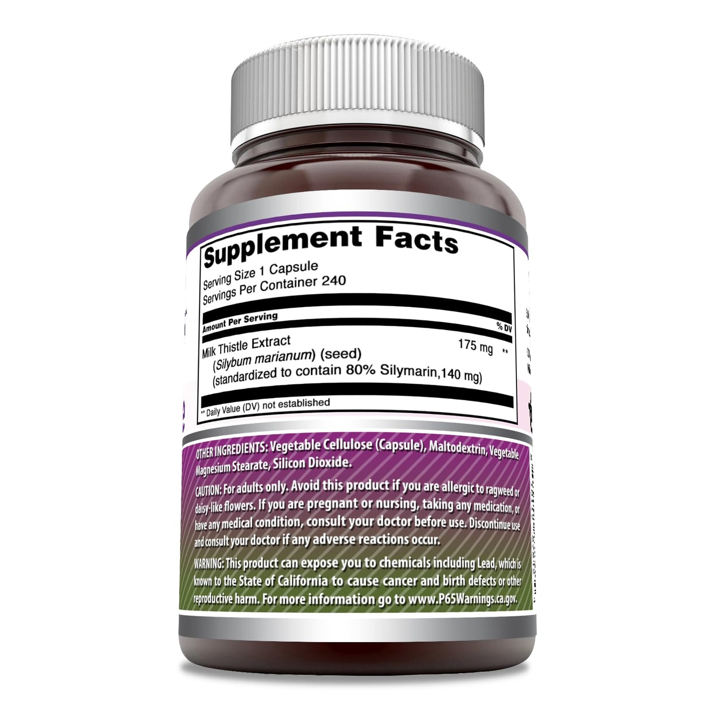 Amazing Formulas Milk Thistle Supplement | 175 Mg per Serving | 120 Capsules | Non-GMO | Gluten-Free | Made in USA