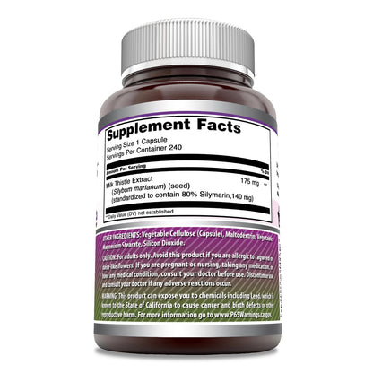 Amazing Formulas Milk Thistle Supplement | 175 Mg per Serving | 120 Capsules | Non-GMO | Gluten-Free | Made in USA
