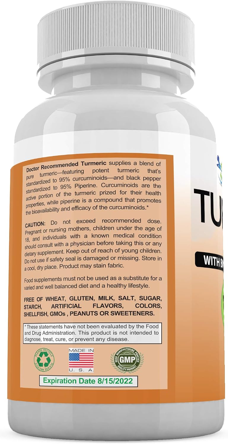 Turmeric Curcumin with Bioperine - 360 Veggie Capsules - 2250mg 95% Curcuminoids with Black Pepper Supplement and Triphala (Pack of 2)