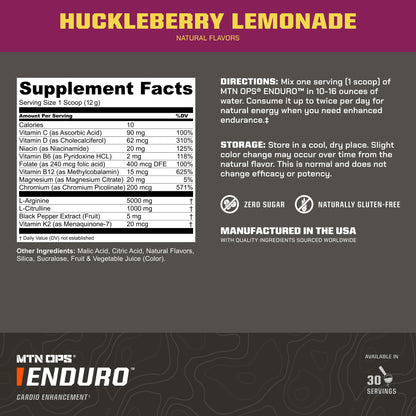 MTN OPS Enduro Stim-Free Pump Pre Workout, Pineapple