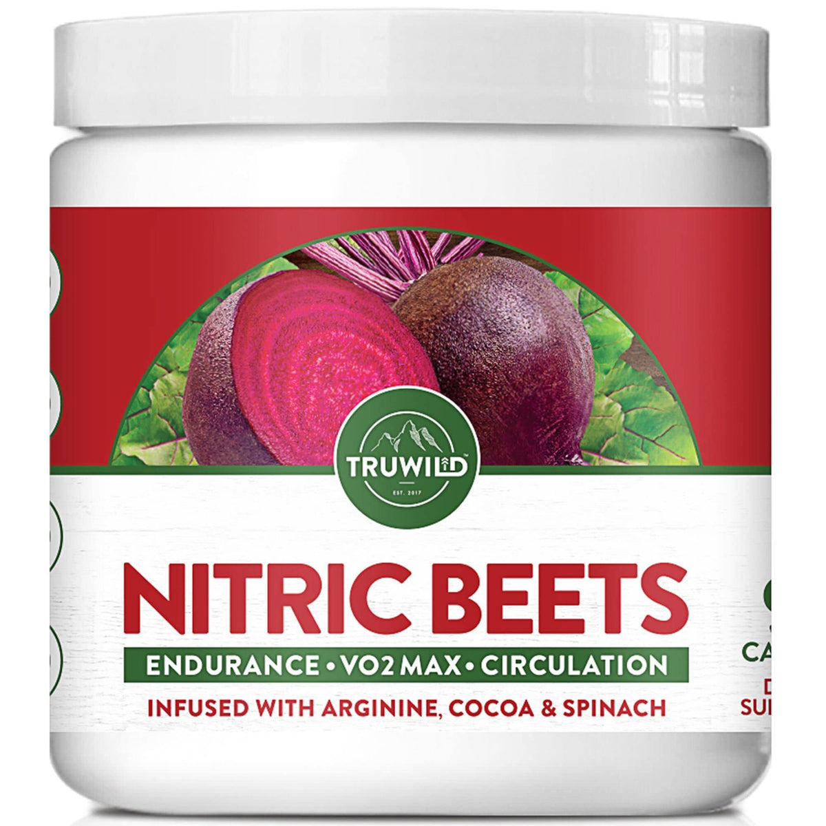 TruWild All Natural Beet Root Powder- Nitric Oxide Booster - 1000mg - Vegan Superfood
