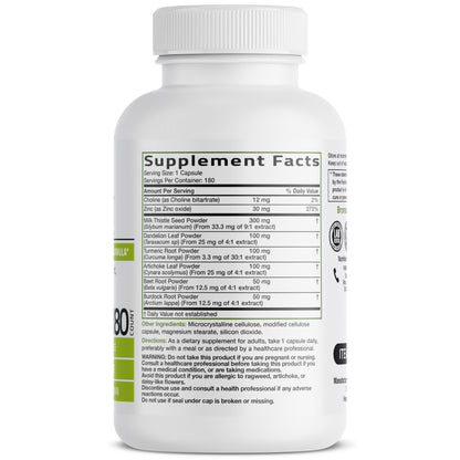 Bronson Liver Detox Advanced Detox & Cleansing Formula 60 Capsules | Liver Health Support with Milk Thistle, Dandelion Extract, Turmeric, Artichoke Leaf & Beet Root, Non-GMO, Soy-Free
