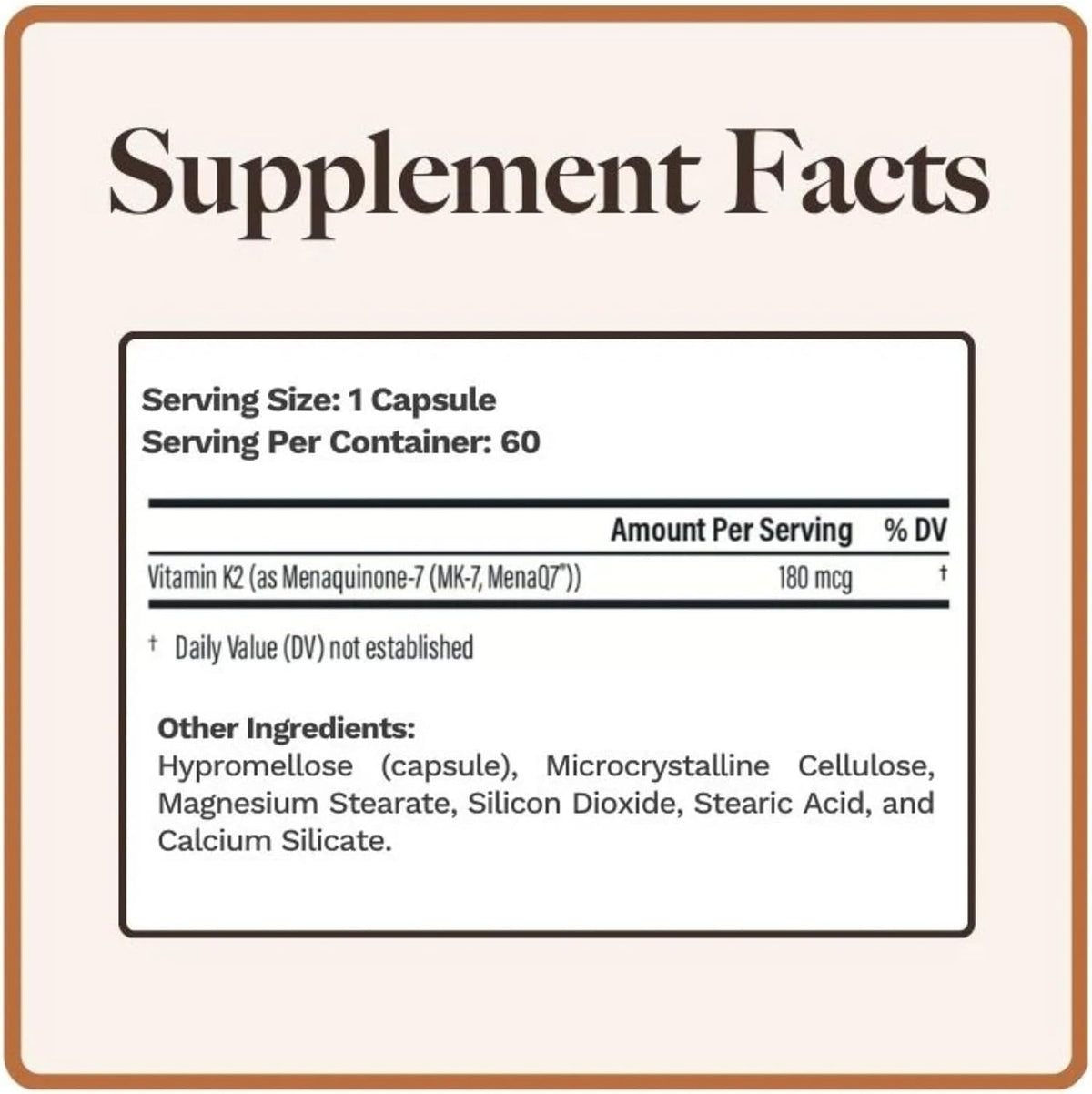 Utzy Naturals Vitamin K2 | 180 mcg of MenaQ7 Form of K2 | 60 Capsules