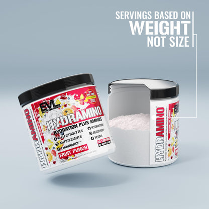 Evlution Nutrition HYDRAMINO Complete Hydration Multiplier, 6 Electrolytes, Vitamin C & B, Fluid Boosting Aminos, Coconut Water, Endurance, Recovery, Antioxidants, 30 Serve, Orange Mango (Dye Free)
