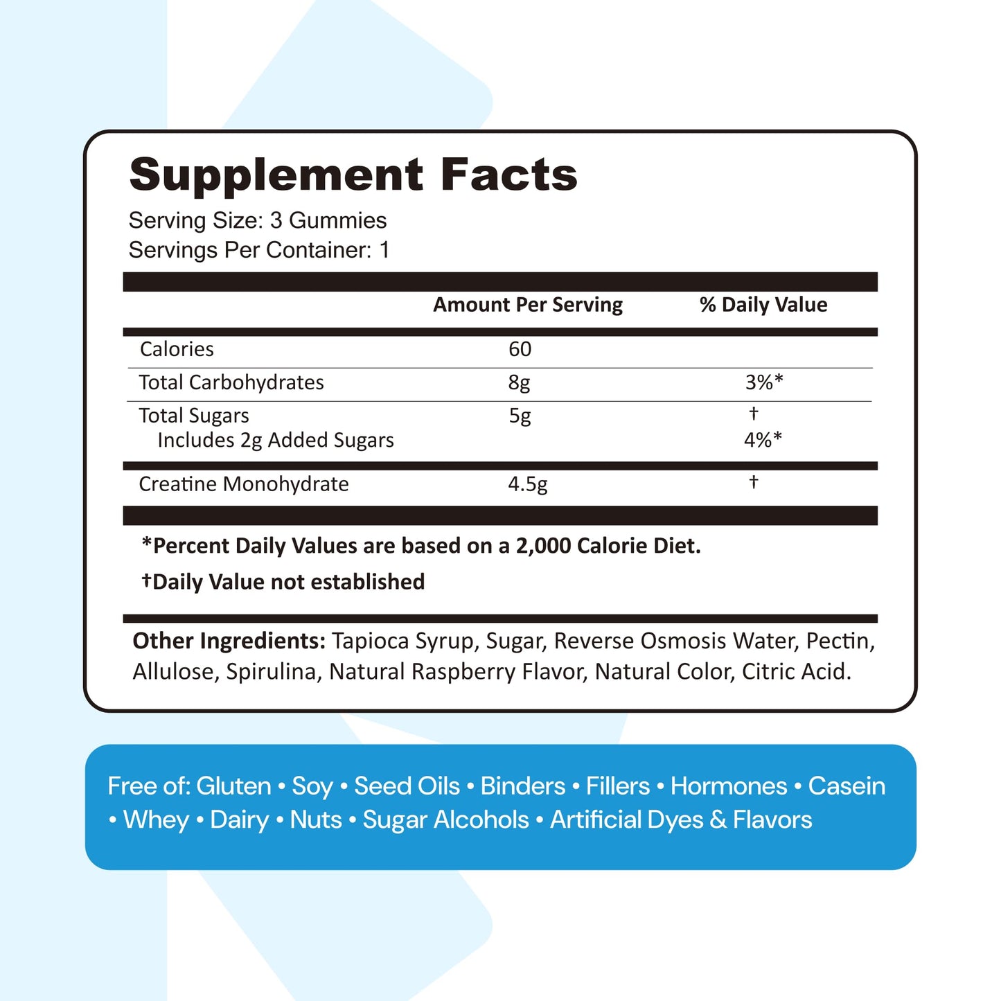 Create Creatine Monohydrate Gummies for Men & Women, Boost Focus, Strength, and Endurance, Anti-Melting Formula, Vegan, Gluten-Free, Non-GMO, 1.5g of Creatine per Gummy (Orange)