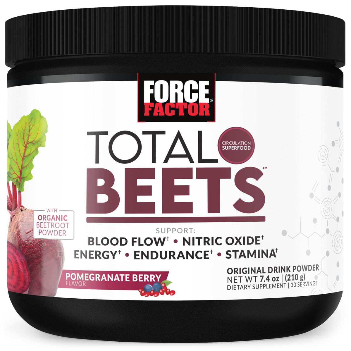 Force Factor Total Beets Blood Pressure Support Supplements with Beet Powder & Total