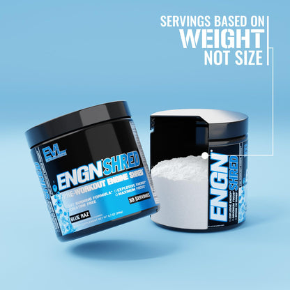 EVL Ultimate Pre Workout Powder - Thermogenic Fat Burner Preworkout Powder Drink for Lasting Energy Focus and Stamina - ENGN Shred Intense Fat Burning Creatine Free Preworkout Drink - Cherry Limeade