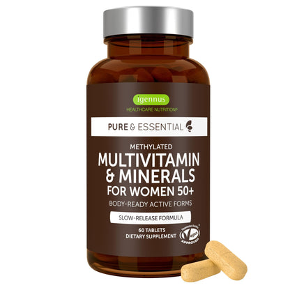 Igennus Methylated Multivitamin for Men with 22 Actives, 60 Tablets | Lycopene for Antioxidant Support, High Potency B12, Sustained Release, Pure & Clean, Non-GMO & Halal
