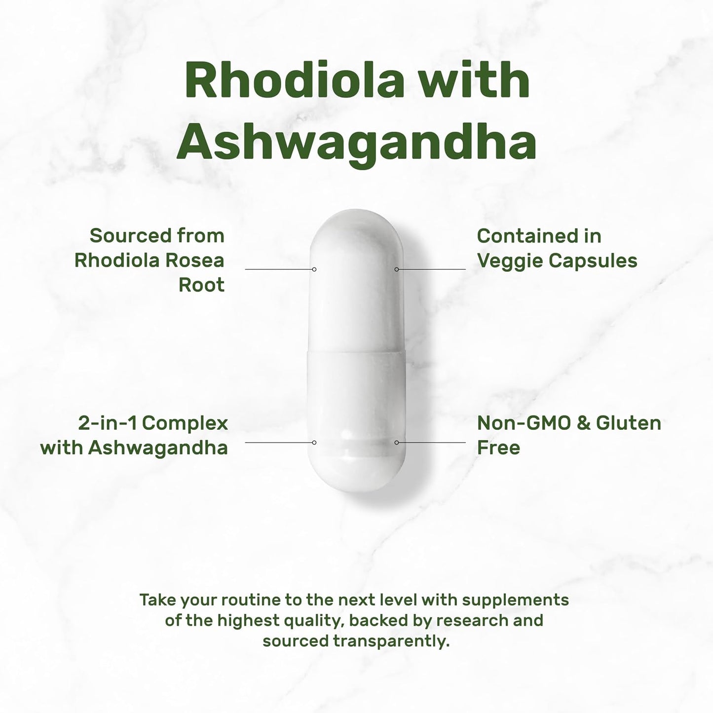 DEAL SUPPLEMENT Rhodiola Rosea with Ashwagandha, 240 Veggie Capsules – Rhodiola Rosea Supplement – Rhodiola & Ashwagandha Blend – Non-GMO