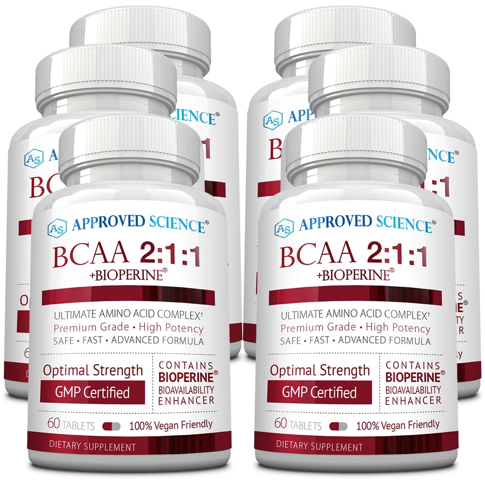 Approved Science BCAA Supplement - 60 Tablets - 2400mg - Increase Performance and Enhance Muscle Development - L-Leucine, L-Isoleucine, L-Valine - Made in USA, Non-GMO