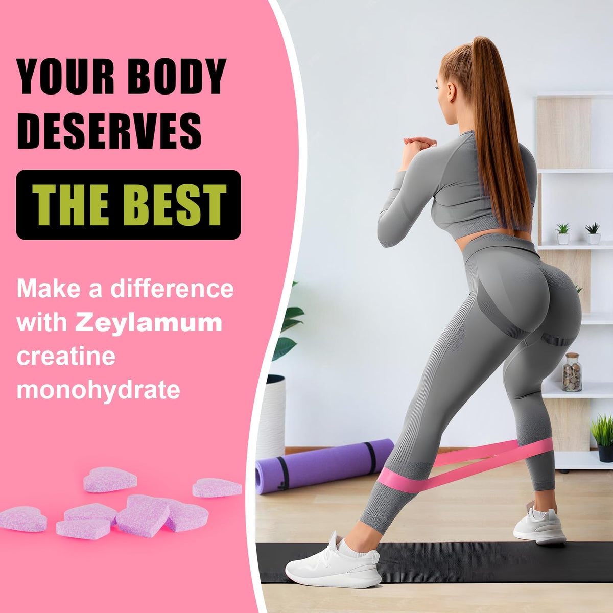 Creatine Monohydrate for Women, Creatine Supplement 3000mg, with Hydrolyzed