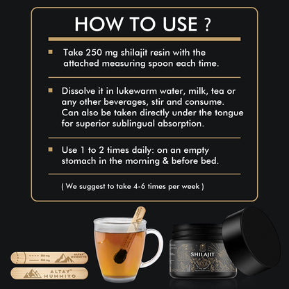 Shilajit Resin with Fulvic Acid & Trace Minerals, Original Siberian Pure Shilajit with 85+ Humic
