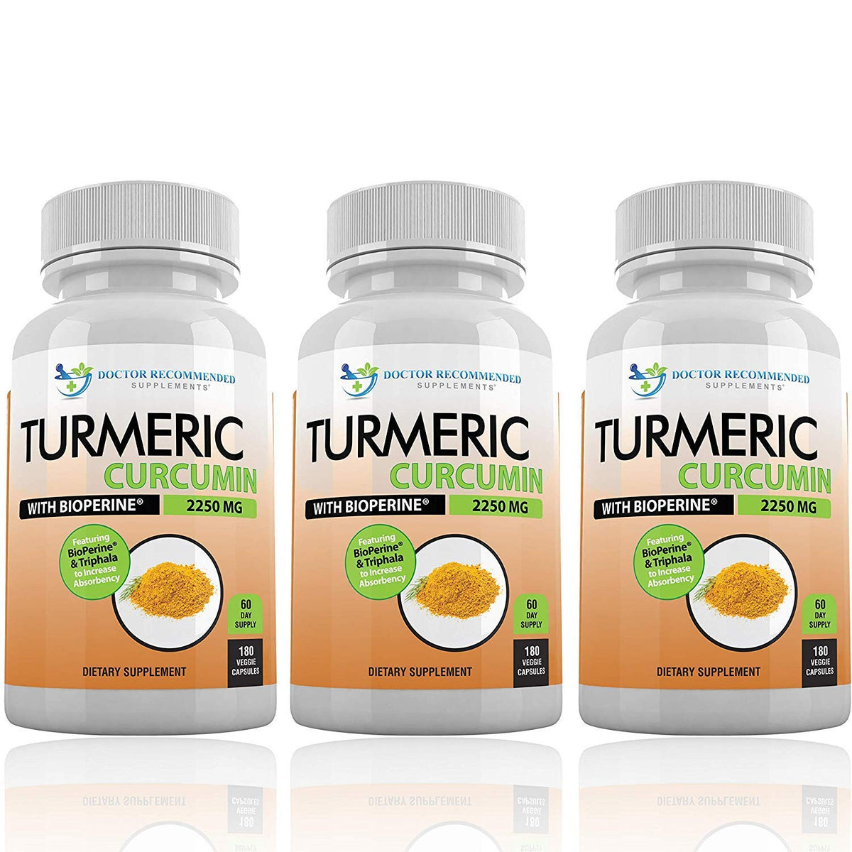 Turmeric Curcumin with Bioperine - 360 Veggie Capsules - 2250mg 95% Curcuminoids with Black Pepper Supplement and Triphala (Pack of 2)