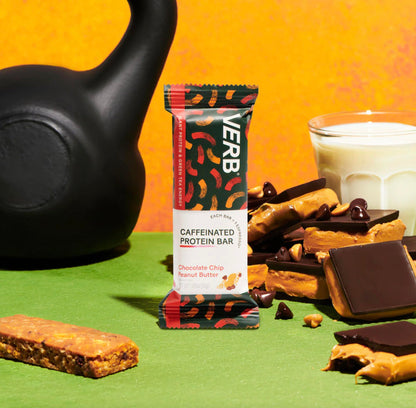Verb Energy - Chocolate Chip Peanut Butter Caffeinated Protein Bars - 190-Calorie 6g