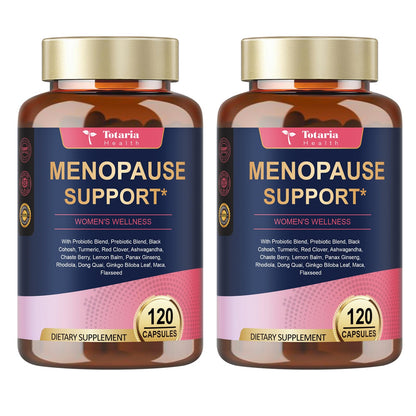 40-in-1 Menopause Supplements for Women, Multibenefit & Complete Black Cohosh for Hot Flashes, Night Sweats & Hormone Balance, w/ Probiotics, DIM, Vitex, Dong Quai, Red Clover and More, 120 Vegan Caps