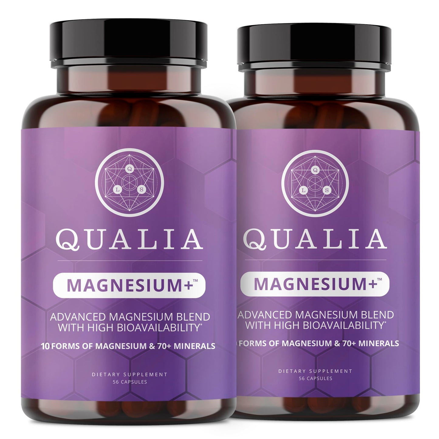 Qualia Magnesium Supplement | 10 Bioavailable Forms, Including Magnesium Glycinate, with 70+ Supporting Minerals, +7 Amino Acids | Doctor-Formulated to Support Sleep, Stress Relief, Heart, Relaxation