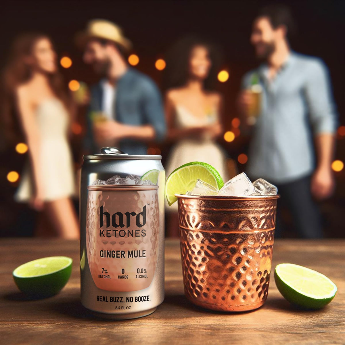 Hard Ketones Ginger Mule | 0.0% Alcohol Alternative with 7% Ketohol | 12 Pack, 8.4 Oz