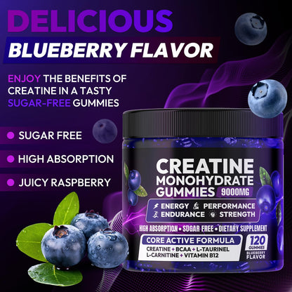 Creatine Monohydrate Gummies 5000MG, Creatine Gummy for Men & Women 120Ct