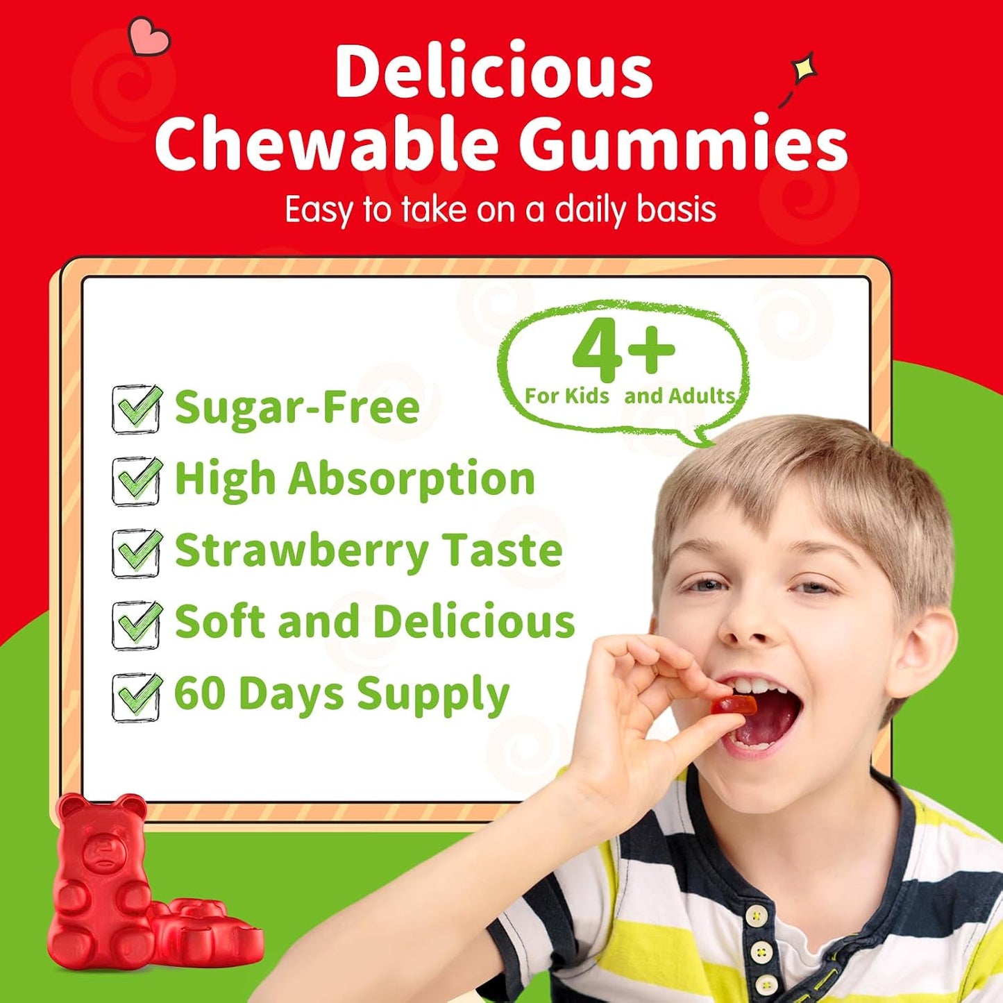 2 Pack Magnesium Gummies for Kids & Adults- Magnesium Glycinate Complex