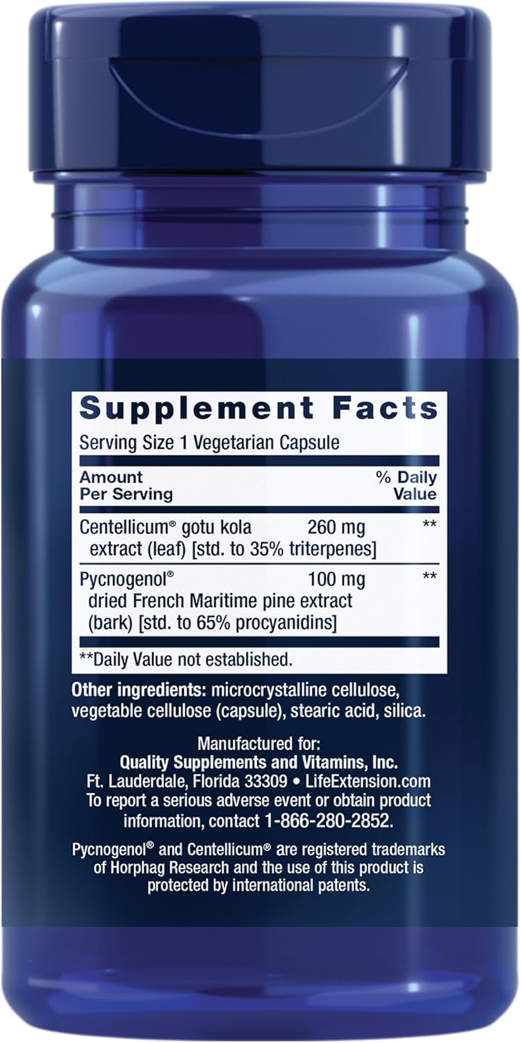 Life Extension Arterial Protect - Blood Pressure Supplement for Heart Health - with gotu kola and Pycnogenol Dried French Maritime Pine bark extracts - Gluten-Free, Non-GMO, Vegetarian - 30 Capsules | Cardiovascular Health Supplement for Circulatory, Endo
