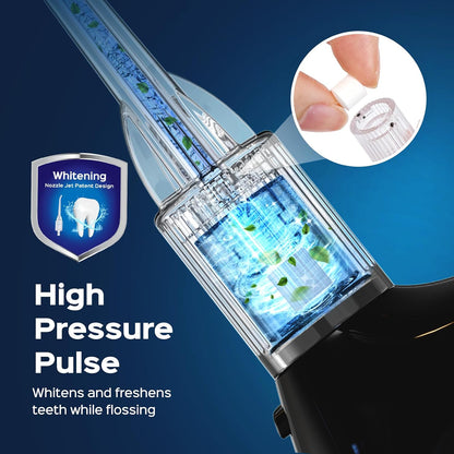 COSLUS Water Dental Flosser Teeth Pick: Portable Cordless Oral Irrigator + Whitening Water Flosser Replacement Tips with 60 Pcs Mint Refills: Compatible with C20 (F5020E) & E40 (WFP14)