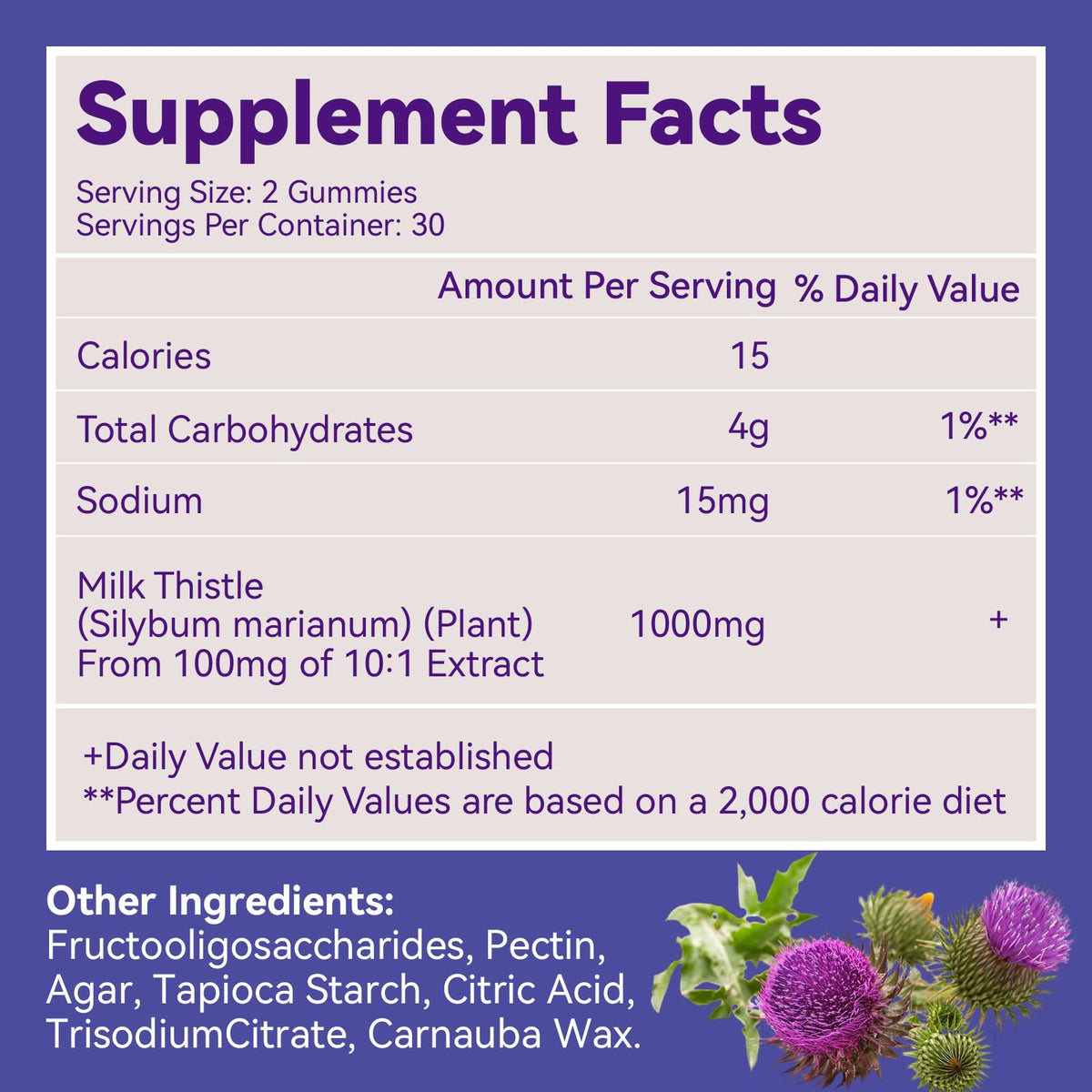 Milk Thistle Gummies 1000mg, Liver Detox, Antioxidant Support,60 Count | Milk Thistle Gummies, Milk Thistle Extract 1000mg, Liver Detox, Antioxidant Support, Milk Thistle Supplement, 60 Count