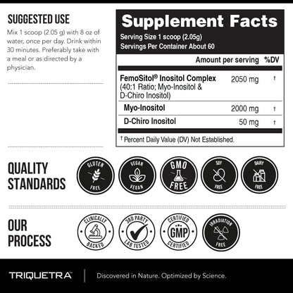 Femositol® Myo-Inositol & D-Chiro Inositol Complex Supplement - Clinically Validated 40:1 Ratio (Vitamin B8)| Hormonal Balance & Healthy Ovarian Function Support (90 Capsules – 30 Servings)