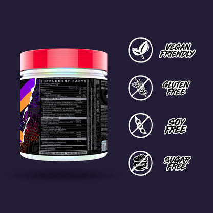 GHOST Legend All Out Pre-Workout Powder, Strawbango - 20 Servings - Preworkout Drink Mix Supplement for Men & Women - Energy & Pumps - Caffeine, Beta Alanine, Betaine, NO3-T- Sugar Free