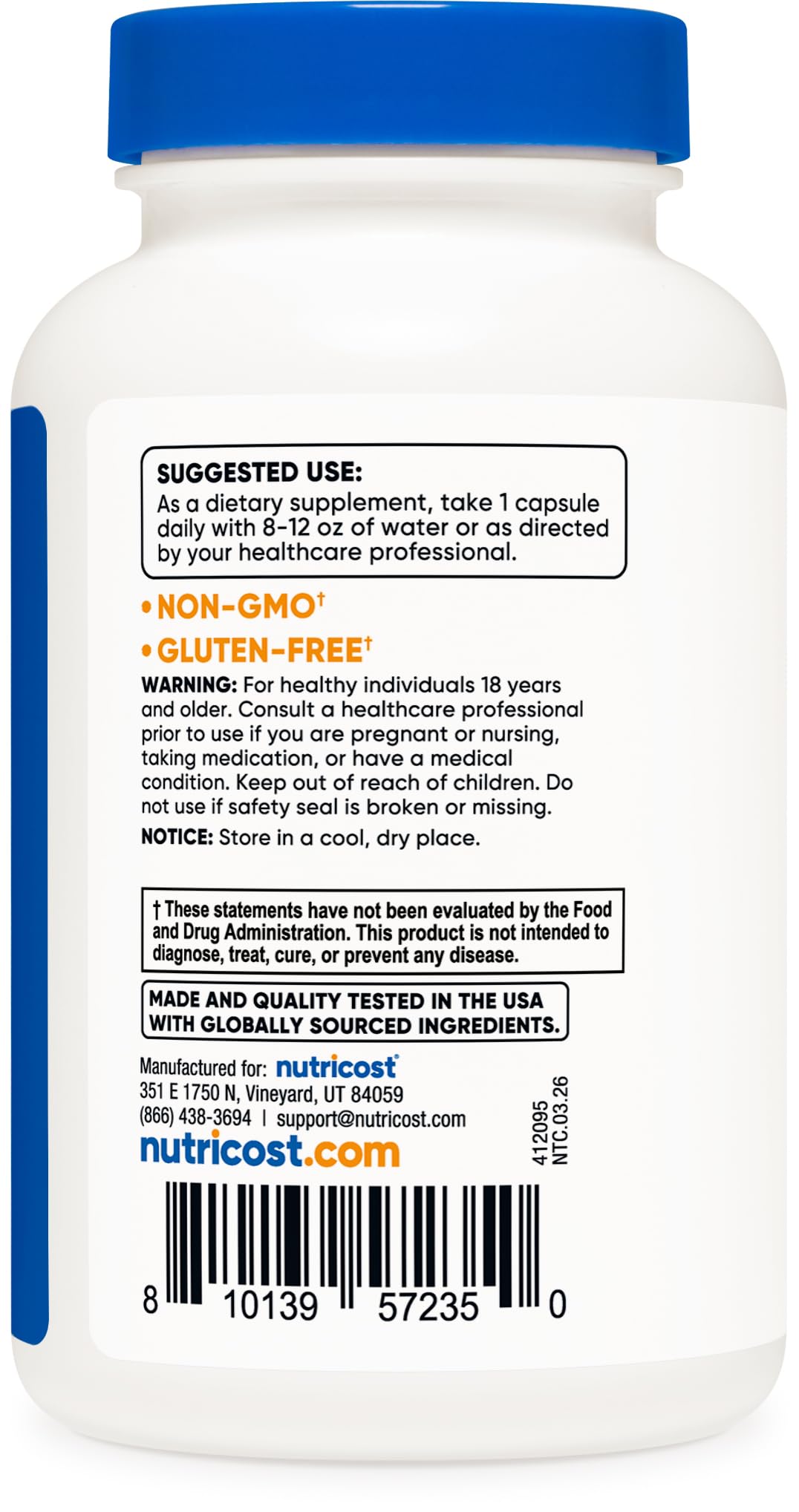 Nutricost High Potency Vitamin B Complex 462mg, 120 Capsules - with Vitamin C - Energy Complex