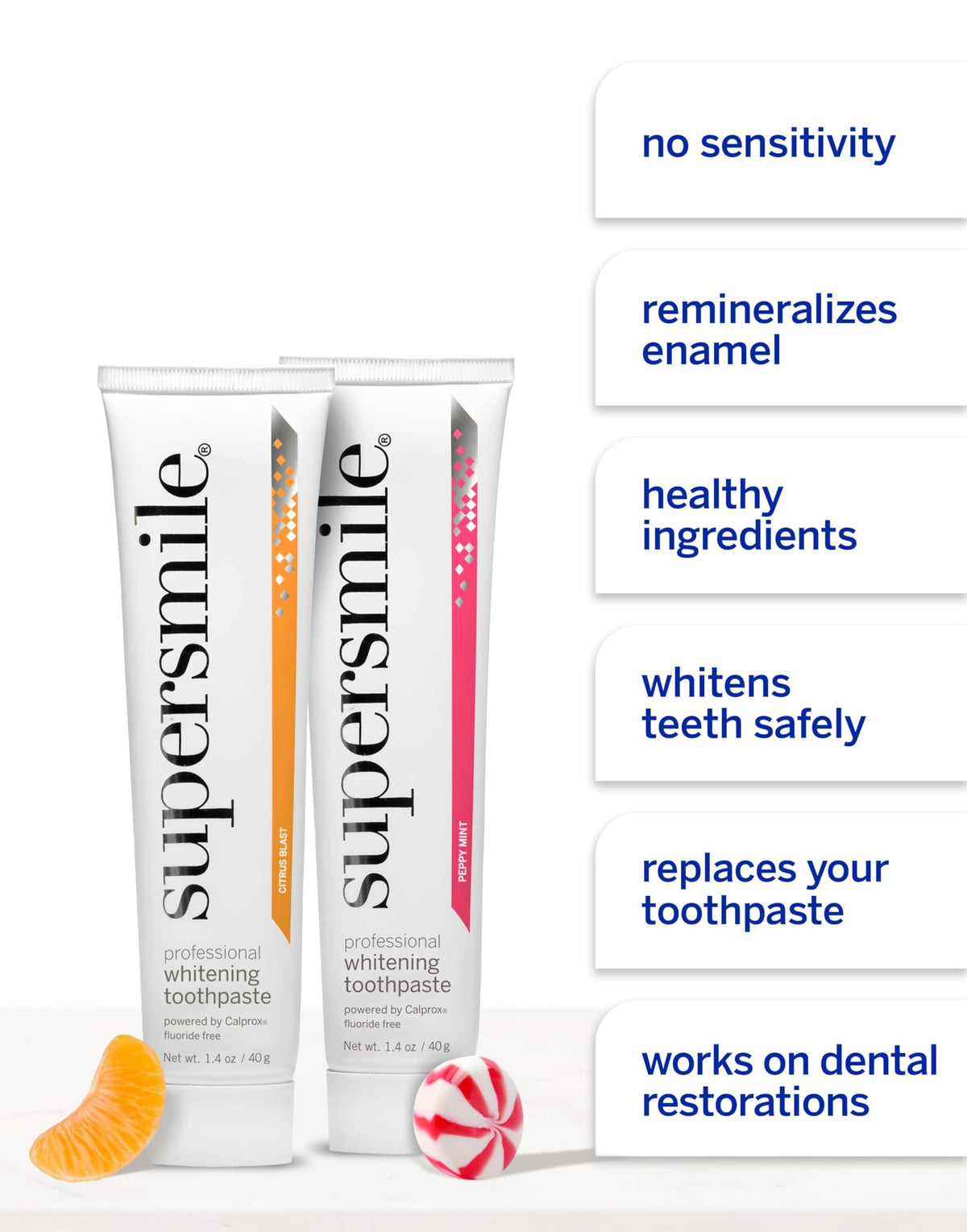 Supersmile Fluoride-Free Whitening Gift Set, Citrus Blast + Travel Bag