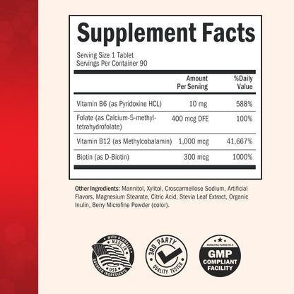 Bariatric D3 K2 Dissolvable Tablets - 90 Cherry-Strawberry Tablets