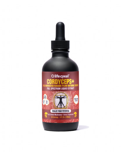 Life Cykel Cordyceps Mushroom Extract with Kakadu Plum - Energy, Stamina & Vitality Support, Natural Aging Supplement - Non-GMO and Vegan Tincture - 4Fl Oz