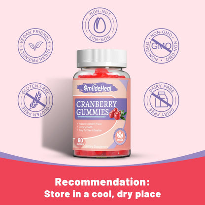 Cranberry Gummies 1000mg, Cranberry Supplements for Women 60 Count | Cranberry Gummies 1000mg, Cranberry Supplements for Women, with D-Mannose 250mg, Urinary Tract Health 60 Count