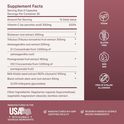 Snap Supplements Perimeno Health Perimenopause Supplements for Women, 60 Ct | Botanical Complex with Shatavari for Hormone Balance and Harmony, Mood and Vitality, Perimenopause Support for Women
