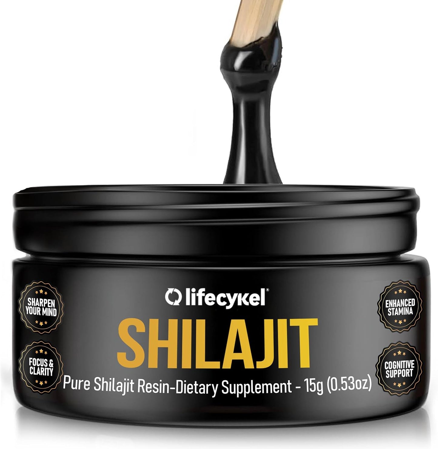 Lifecykel Pure Shilajit Resin – 15g | Wild-Harvested, Mineral-Rich Shilajit Supplement for Strength | Third-Party Tested, Premium Quality | Natural Flavouring