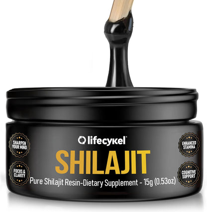 Lifecykel Pure Shilajit Resin – 15g | Wild-Harvested, Mineral-Rich Shilajit Supplement for Strength | Third-Party Tested, Premium Quality | Natural Flavouring