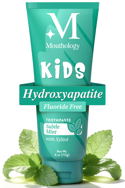 Mouthology 10% Nano Hydroxyapatite Toothpaste Fluoride Free, Whitening*, Rod Shaped nHA, Xylitol Toothpaste for Adults, Enamel Care*, Sensitive Teeth*, SLS Free, Mint 4oz (USA Made) Package May Vary