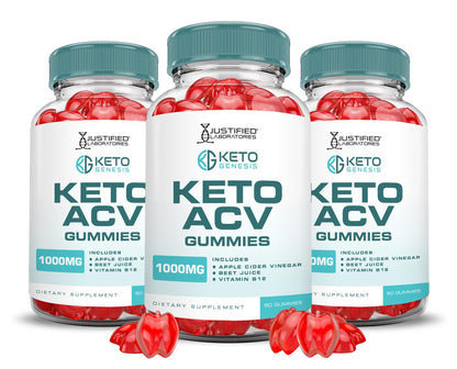 (3 Pack) Keto Genesis Keto ACV Gummies Advanced Formula 1000MG Keto Genesis Keto 