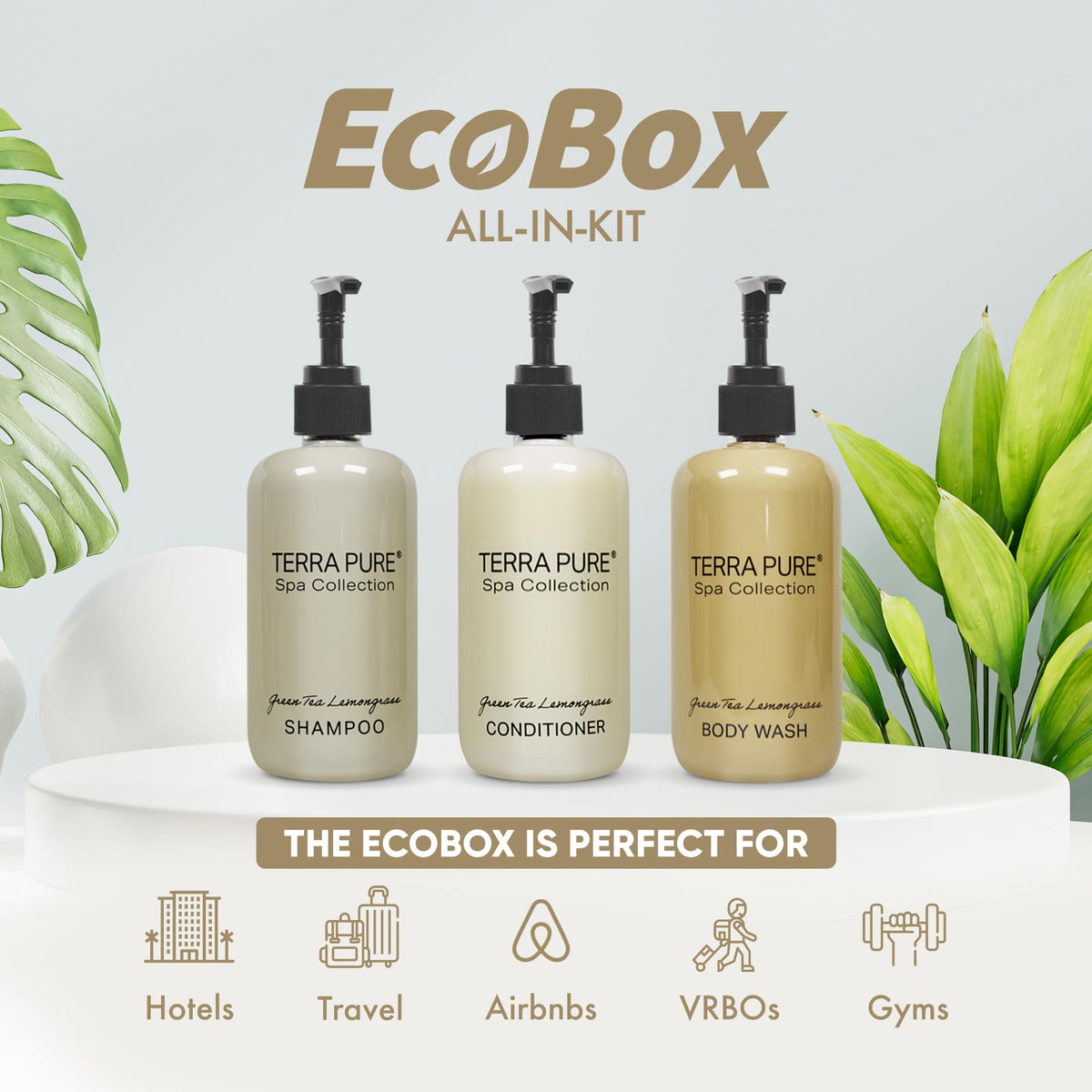 Terra Pure 1-Shoppe | Spa Collection 15 Piece Ecobox All-In-Kit | Green Tea Lemongrass