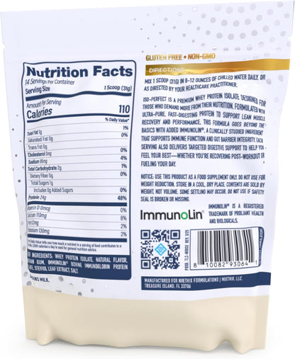 NuEthix Formulations ISO-Perfect with Digestive Support (Vanilla, 14 Servings)