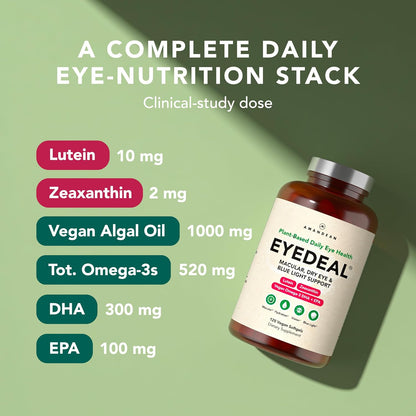 AMANDEAN EYEDEAL Lutein & Zeaxanthin + Vegan Omega-3 Eye Vitamins, 120ct