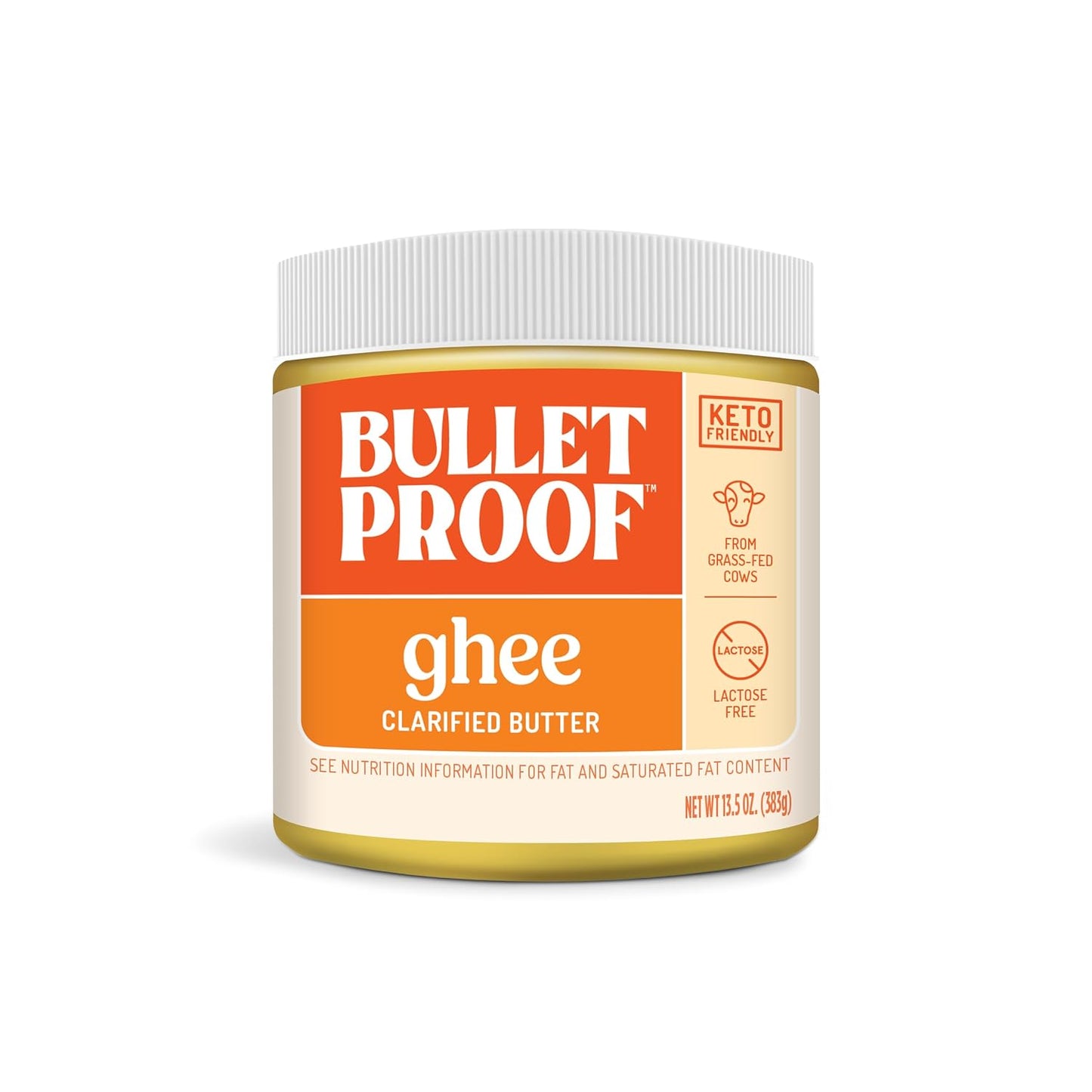 Bulletproof Grass Fed Ghee, Pasture Raised, 100% Grass Fed Clarified Butter, Keto, Paleo, Lactose Free, Casein Free, Non-GMO, 13.5 oz