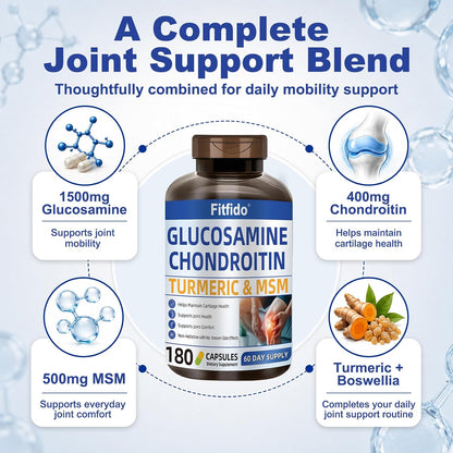 Glucosamine Chondroitin MSM, Turmeric & Boswellia, 180 Count