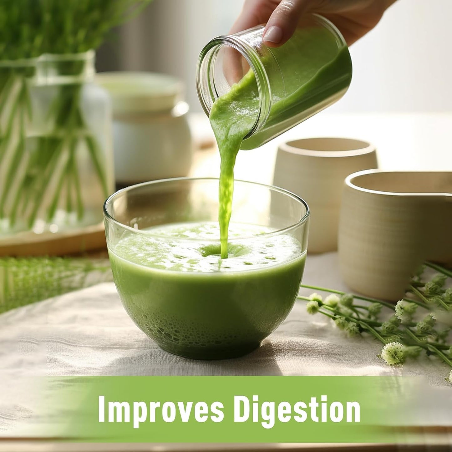 UNLEASH'D ORGANIC Organic Wheatgrass Juice Powder 16oz – 100% Pure Superfood, Immune & Energy Boost, Detox Support