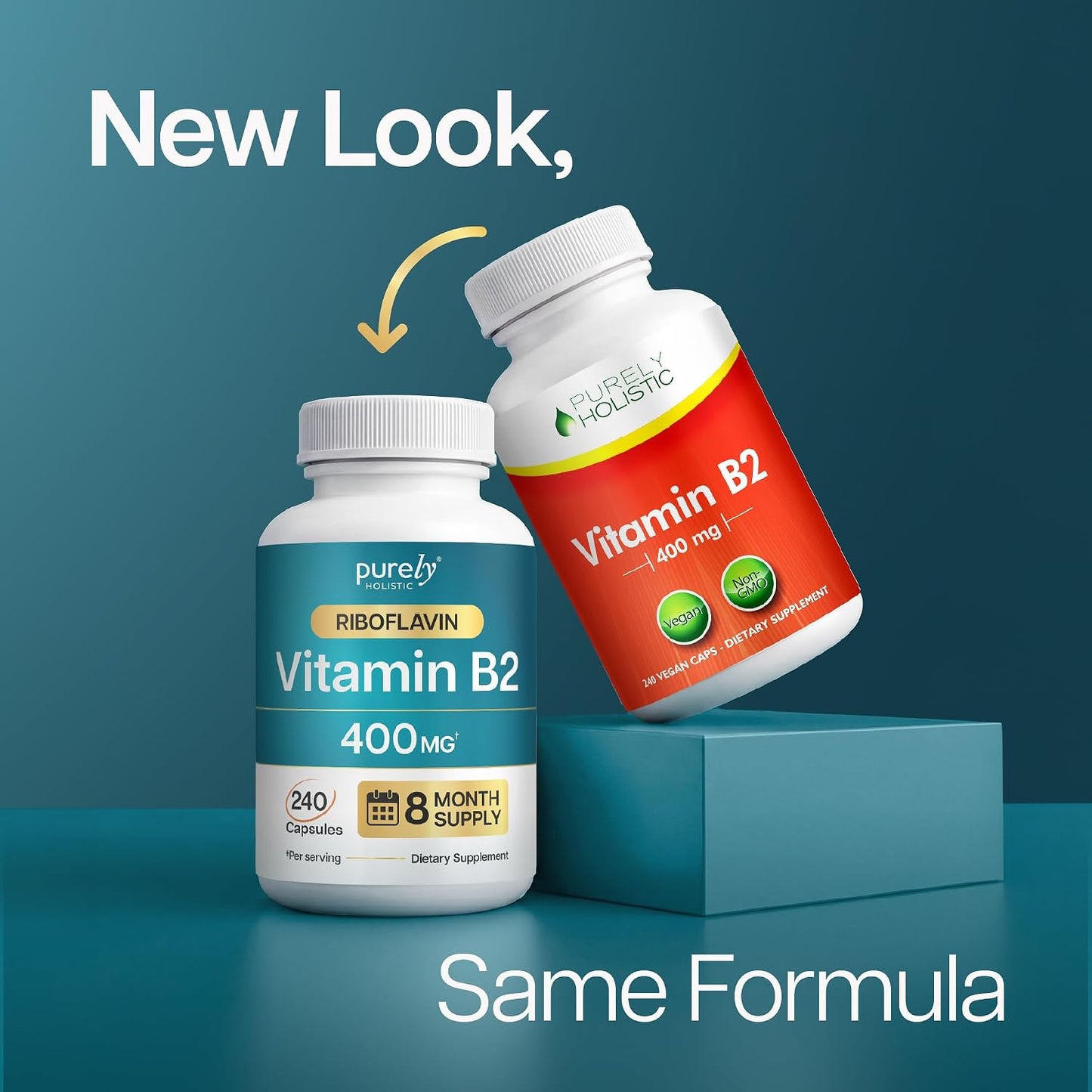 Vitamin B2 Riboflavin 400mg, 8 Month Supply Energy & Nervous System Support | One-a-Day Formula, B2 Vitamins for Energy Production Nutrient Conversion and Cellular Health Support, Vegan, 240 Capsules
