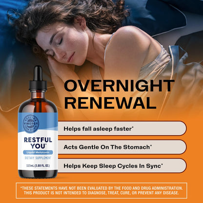 Vimergy Melatonin – Natural Sleep Aid – Sleep Supplement – Helps You Fall Asleep Faster & Stay Asleep Longer - Non-GMO, Gluten-Free, Kosher, Soy-Free, Vegan, Paleo (120 Counts)