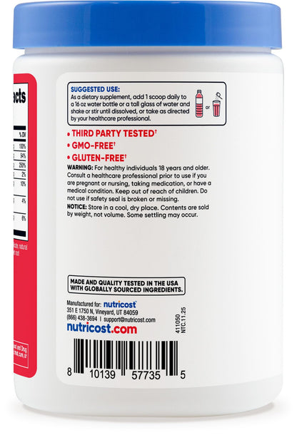 Nutricost Electrolyte Complex Powder (120 Servings, Fruit Punch) | Hydration Supplement Drink Mix with Vitamins and Minerals