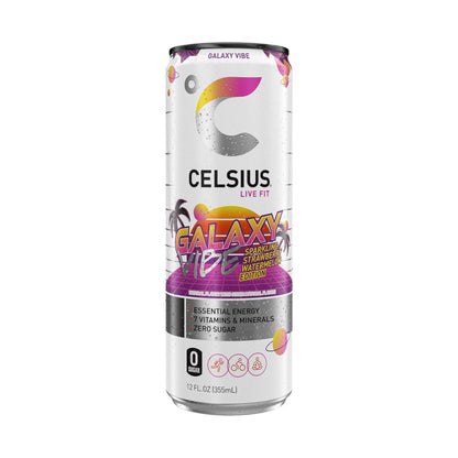 CELSIUS RETRO VIBE Sparkling Sherbet Slush, Sugar Free Energy Drink, 12 Fl Oz (Pack of 12)