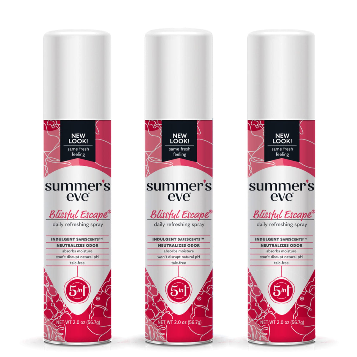 Summer's Eve Blissful Escape Daily Refreshing Feminine Spray, 2 oz, 3 Pack